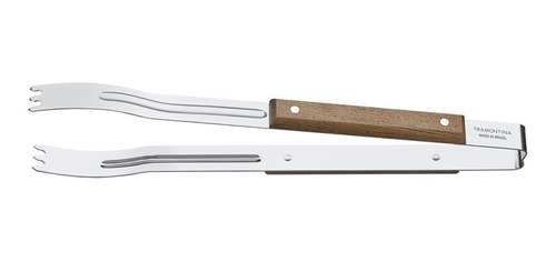 Pinza Asado Carne Tramontina Acero Inoxidable Madera 37 Cm