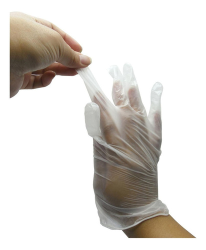 Guantes Vinil Ch Med Gde Con Talco Proteccion Manos 100 Pzs Color Transparente Talla Grande