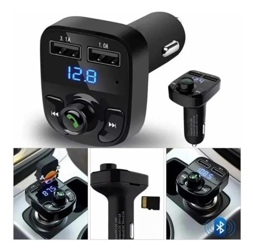 Transmisor Fm Bluetooth Cargador Doble Usbmanos Libres