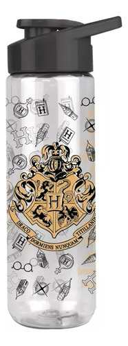 Garrafa Squeeze Harry Potter 700 Ml Tampa Preta Cor Transparente