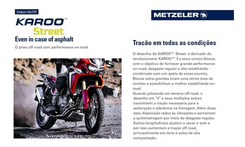 Par Pneu Cb 500x Traseiro Mais Largo Karoo Street Metzeler
