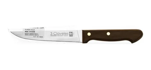 Cuchillo Tres Claveles Inox Mango Madera 11cms Cocina 1033