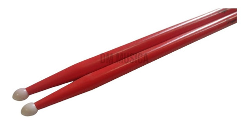 Palillos De Batería Maple Parquer Punta De Nylon 5a Rojo