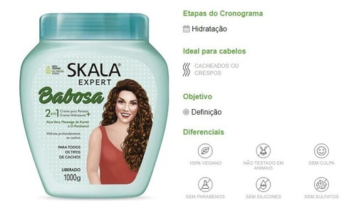Imagem 2 de 2 de Creme Skala Expert Para Cabelo Babosa Hidronutritivo 1 Kg