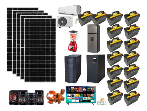 Kit Panel Solar Planta Solar De Emergencia Híbrido 57,600w