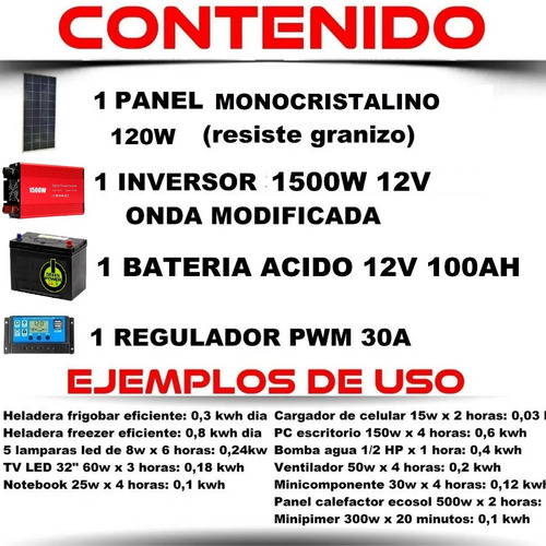 Imagen 2 de 8 de Kit Solar Panel Motorhome Casa Campo Chica 1500w Bateria Mm7