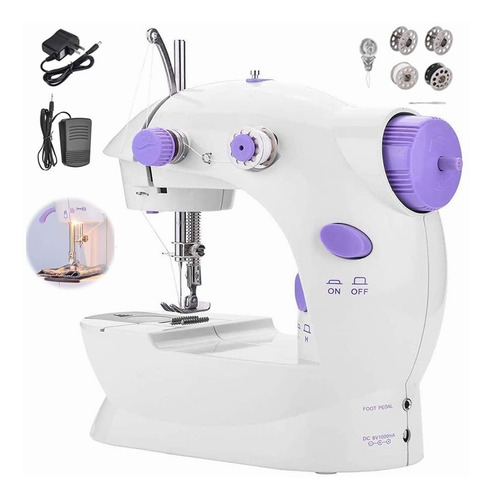 Mini máquina de coser  Hombys Máquinas de Coser portable blanca 110V/220V
