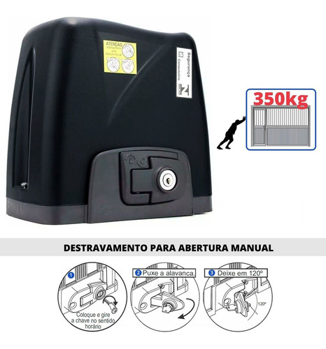 Imagem 2 de 4 de Motor Portão Eletrônico Correr Rossi Dz Atto Turbo 1/5 10s