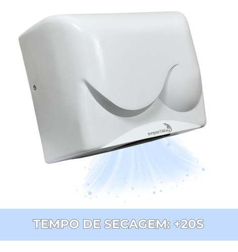Secador Mãos Elétrico Automático Sensor 127v 16m/s 1500w Top