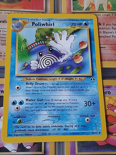 Poliwhirl 44/75,original De Pokemon Tcg,99-2001.