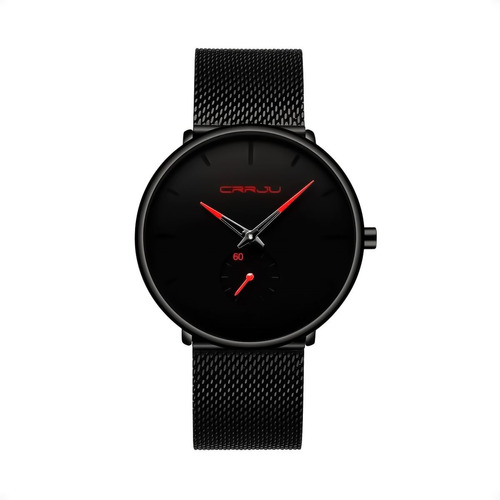 Reloj Negro Hombre Crrju Alta Calidad Kubo