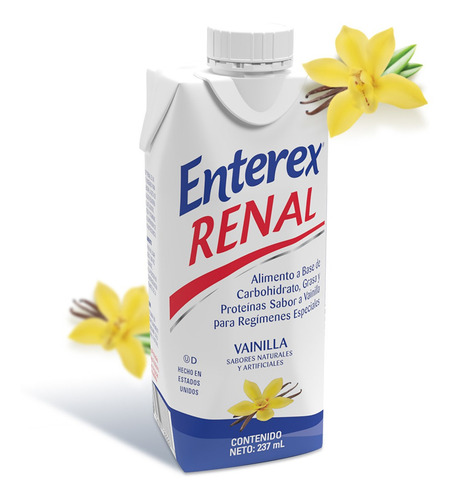 Imagen 2 de 5 de Enterex Renal Vainilla 8oz Pack De 24 Unidades