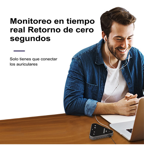 Micrófono Para Conferencias Bomge Con Bocina De 360° Y Usb Color Negro