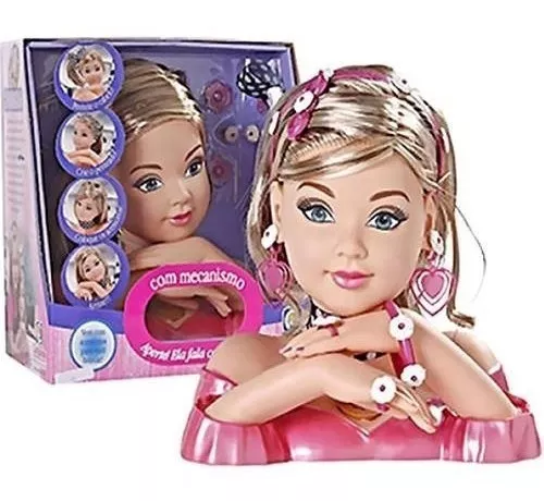 Busto Boneca Barbie Para Pentear E Maquiar Vem Com Maquiagem - Ri Happy