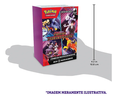 Box 18 Boosters Cards Pokémon Rivais Predestinados Copag Rivais Predestinados Português