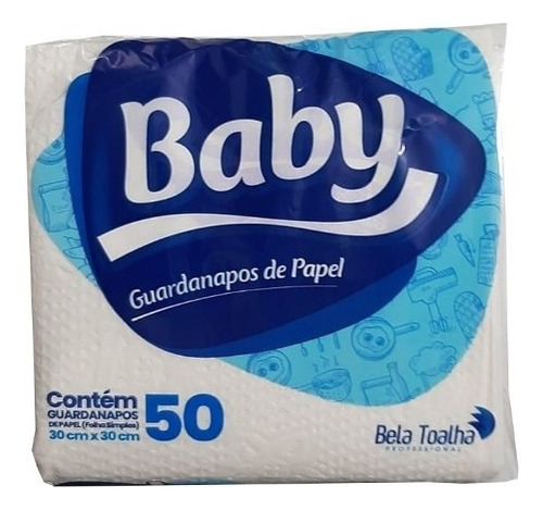 Guardanapo De Papel Folha Simples Baby 30cm X 30cm 50un