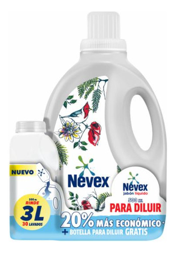 Jabón Liquido Nevex Concentrado Para Diluir 500ml + Botella