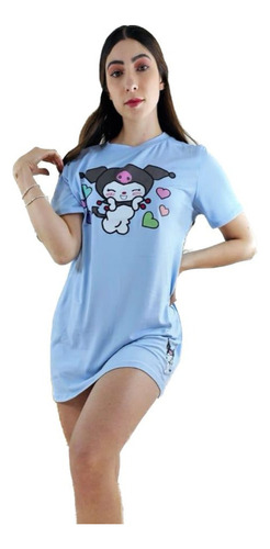 Pijama Bata Kuromi Hello Kitty Vestido Bluson Comodo Y Suave