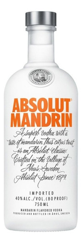 Absolut Mandrin Vodka Suecia Botella De 750 Ml Mandarina