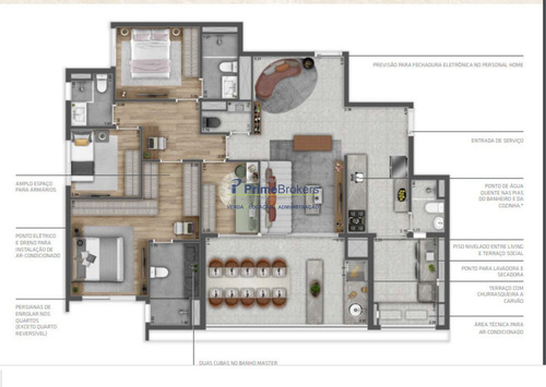 Imagem 5 de 15 de Apto : 4 Dormitórios, 2 Suítes, 132 M², 2 Vagas, Varanda Gourmet, Próximo Ao Metrô. - Pb59249