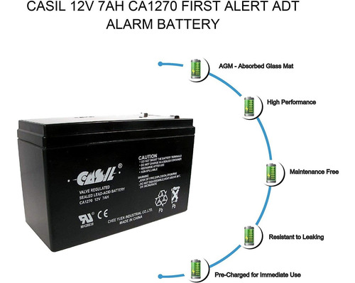 Imagen 3 de 4 de Casil 12v 7ah Ca1270 Sistemas De Seguridad 623 Bateria De R