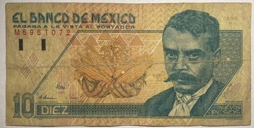 10 Nuevos Pesos Zapata 1992 Familia C Condicion F !