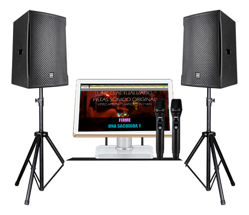 Karaoke Smart Usb 2025+ 2 Micrófonos Inalámbricos 12300temas