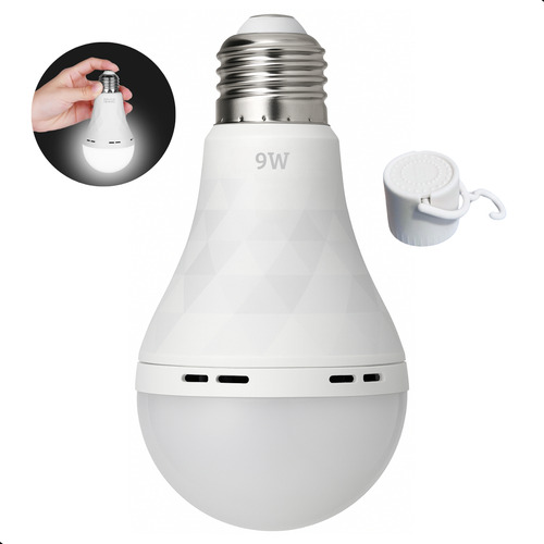 Lâmpada Bulbo Led 4 Em 1 Emergência 9w Recarregável Bivolt