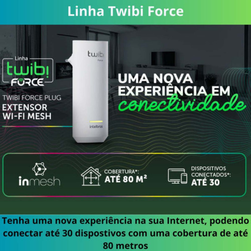 Extensor Wi-fi In Mesh Twibi Force Plug Tomada Intelbras
