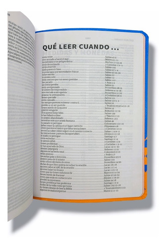 Imagen 6 de 9 de Biblia Nueva Version Internacional Azul Naranja Imit Piel