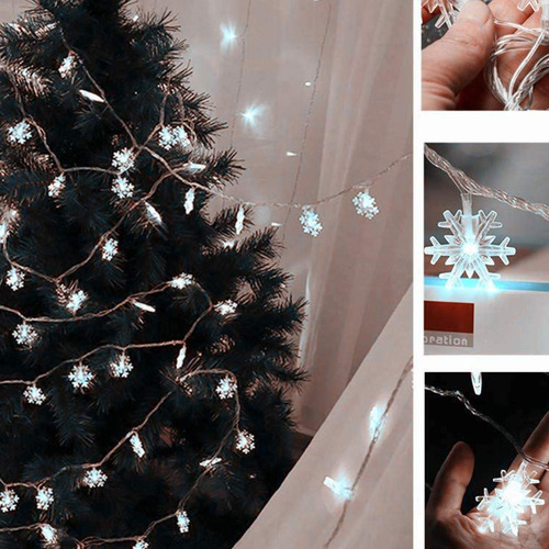 Guirnalda Navideña Led Con Forma De Copo De Nieve En Forma D