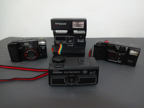 Kit Com 4 Cameras Antigas (kodak, Polaroid, Yashica E Canon)