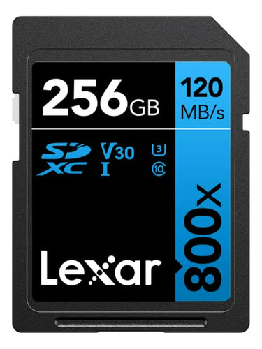 Tarjeta De Memoria Lexar 256gb Sdxc 800x Para Cámaras Y Vide