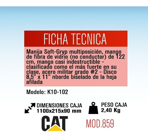 Imagen 2 de 8 de Pala Punta Redonda De Acero Cat K10-102 Mango D Dielectrica