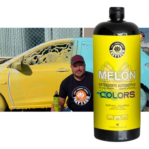 Shampoo Melon Colors Espuma Amarela Automotivo 1,5l Easytech
