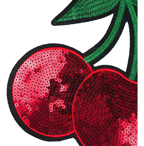 Parche De Cereza Para Planchar, Pegatina Con Lentejuelas,