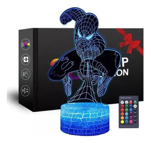 Luz Noturna Led Spiderman 3d - Menino Presente Perfeito