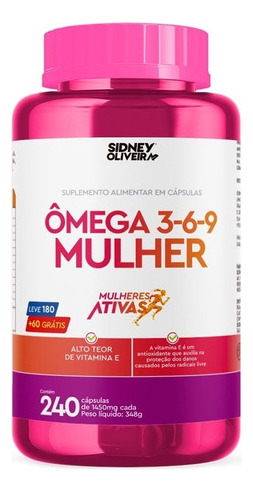 Mega 3-6-9 Mulheres Ativas 240 Cápsulas - Sidney Oliveira Sabor Without flavor