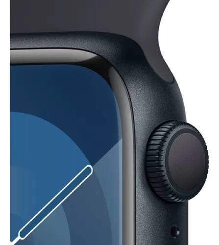 Apple Watch Series 9 GPS • Caja de aluminio color medianoche de 45 mm • Correa deportiva color medianoche - M/L