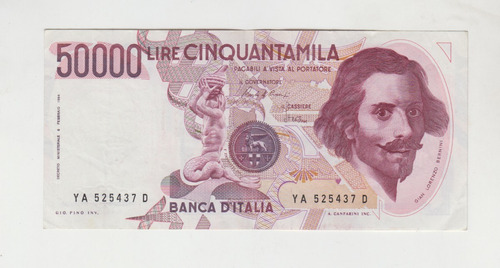 Billete Italia 50.000 Liras Año 1984 Excelente