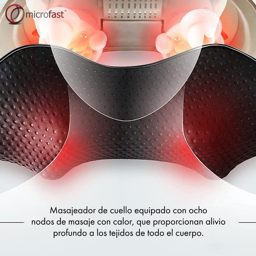 Imagen 9 de 10 de Masajeador Eléctrico Portátil Cervical Cuello Calor Shiatsu