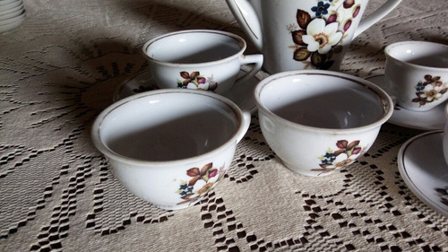 Conjunto De Porcelana Pozzani Antigo, Bule E Xicaras (Usado)