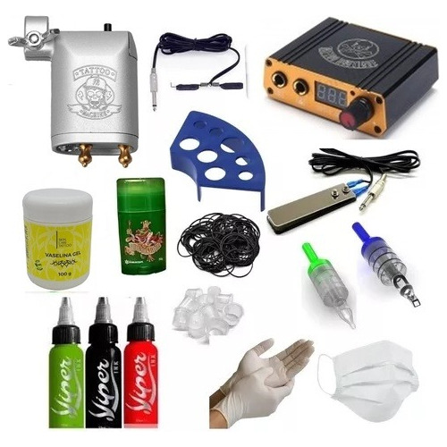 Kit De Tatuagem  Prof Completo W5 +  Frete Grátis