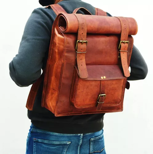 Mochila De Cuero Vintage Para Hombre Urban Dezire