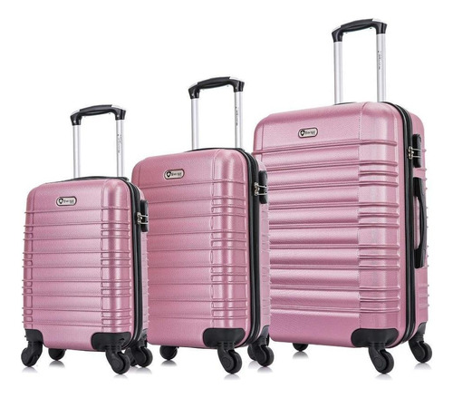 Conjunto Malas De Viagem Pp, P E M Detroit Swiss Move Rose