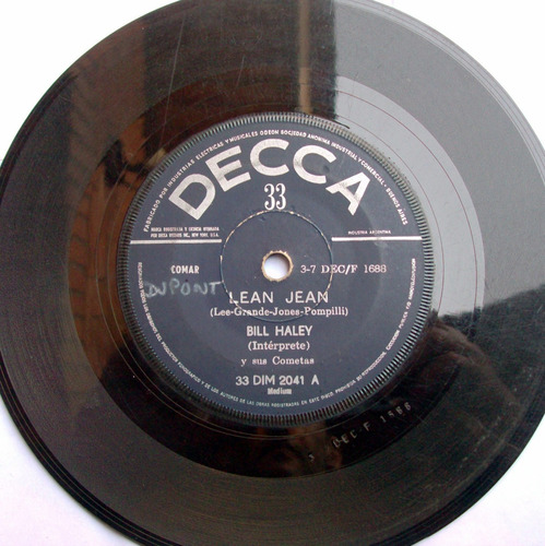 Bill Haley Lean Jean / Skinny Minnie // Simple Decca 1968 Vg