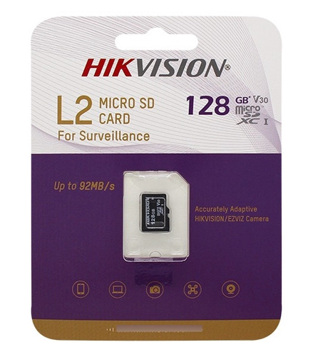 Tarjeta Micro Sd Hikvision 128gb Para Camaras 500 Ciclos