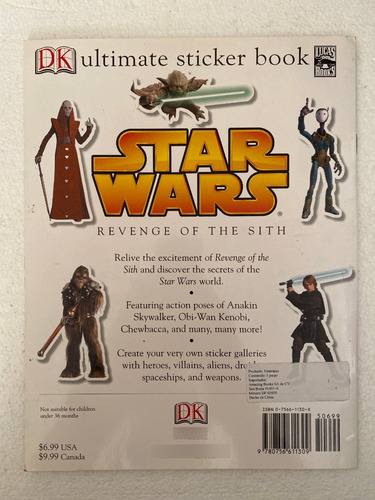 Star Wars Revenge Of The Sith Ultimate Sticker Book Ya Lleno (Usado)