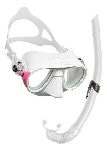 Kit Máscara Pesca Sub Calibro E Snorkel Corsica Flex Cressi