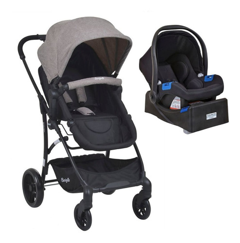 Carrinho De Passeio+bebê Conforto+base Convert - Burigotto Cor Cappucino Cor do chassi Preto